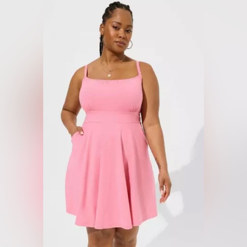 Torrid Mini Foxy Skater Tank Dress - Chateau Rose - Picture 2 of 7
